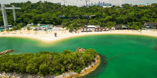 Sentosa Beach Singapore Veduta Aerea Della Spiaggia Della Costa Una — Foto Stock