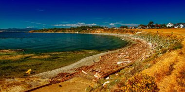 Juan de Fuca Boğazı Victoria, Kanada 'da panoramik manzara