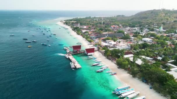 Güneşli Bir Günde Endonezya Nın Gili Trawangan Kıyı Şeridinin Inanılmaz — Stok video