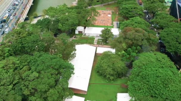 新加坡 玛丽娜湾 城市景观的空中景观 — 图库视频影像