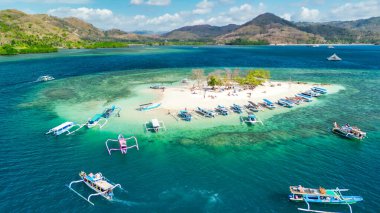 Lombok, Endonezya 'daki Gili Bedis' in hava görüntüsü