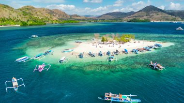 Lombok, Endonezya 'daki Gili Bedis' in hava görüntüsü