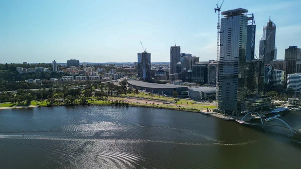 Aerial View Perth Cityscape Swan River Australia — Stock Photo, Image