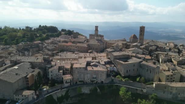 Vista Aérea Volterra Uma Cidade Medieval Toscana Itália — Vídeo de Stock