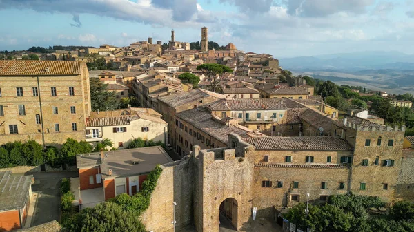 Veduta Aerea Volterra Città Medievale Della Toscana Italia — Foto Stock