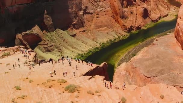 Luftaufnahme Der Horseshoe Bend Page Arizona — Stockvideo