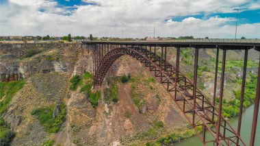 Perrine Memorial Bridge aerial view in Jerome, Idaho. clipart