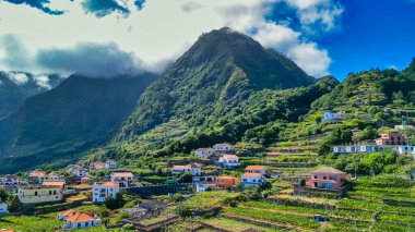 Aerial view of Seixal coastline in Madeira, Portugal.