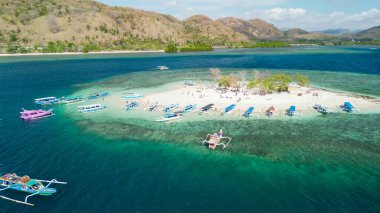 Lombok, Endonezya 'daki Gili Bedis' in hava görüntüsü