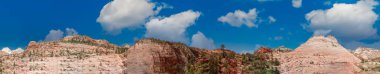 Utah, Zion Ulusal Parkı 'nın inanılmaz hava manzarası.