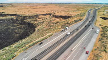 Jerome, Idaho 'daki Perrine Memorial Köprüsü hava görüntüsü.
