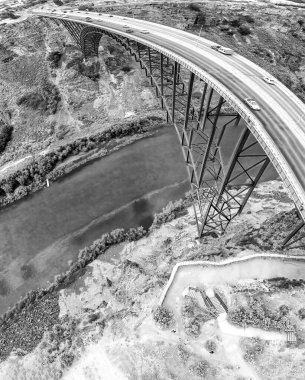 Jerome, Idaho 'daki Perrine Memorial Köprüsü hava görüntüsü.