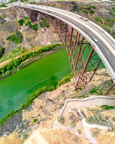 Perrine Memorial Bridge Aerial View Jerome Idaho — Stock Photo, Image