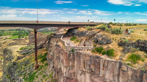 Jerome, Idaho 'daki Perrine Memorial Köprüsü hava görüntüsü.