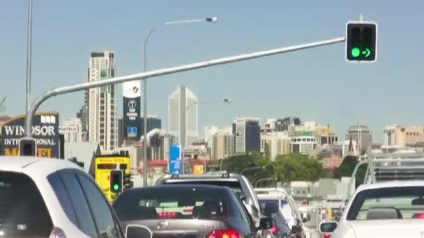 Brisbane Australia August 2009 Car Traffic Major City Road — Stock Video