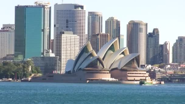 Sydney Panorama Proti Modré Obloze Nový Jižní Wales — Stock video