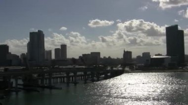 Miami ufuk çizgisinin havadan görünüşü, Florida.