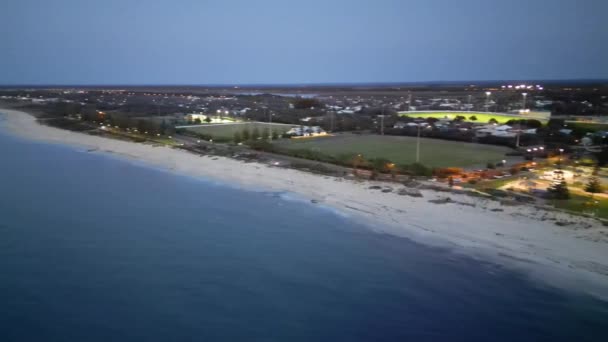 Luftaufnahme Des Busselton Jetty Bei Sonnenuntergang Westaustralien — Stockvideo