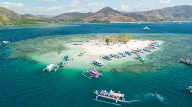 Lombok, Endonezya 'daki Gili Bedis' in hava görüntüsü
