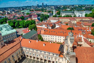 Vilnius ufuk çizgisinin havadan görünüşü, Litvanya.