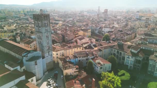 Lucca Nın Toskana Daki Hava Manzarası Güzel Bir Sonbahar Gününde — Stok video