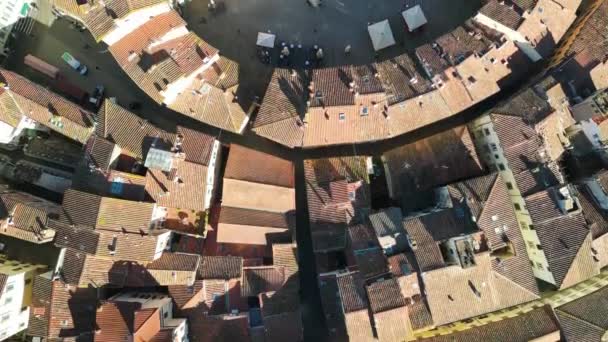 Lucca Toscana Veduta Aerea Del Centro Città Con Piazza Anfiteatro — Video Stock