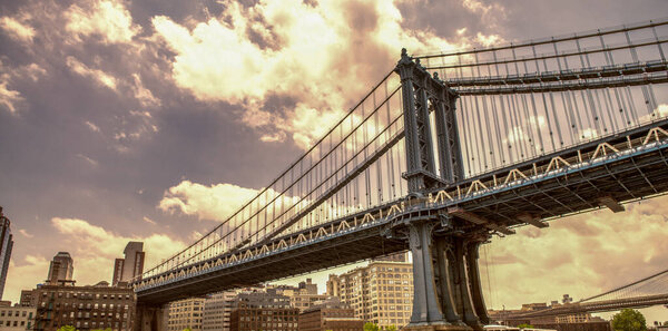 Manhattan Bridge in New York City.