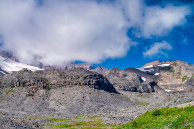 Yaz sezonunda Mount Rainier Ulusal Parkı 'nın muhteşem manzarası, Washington - ABD.