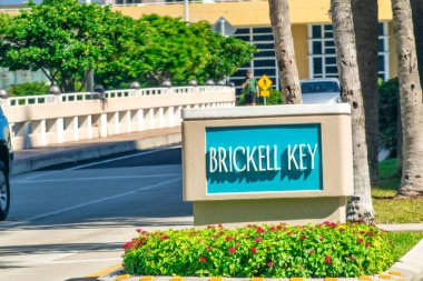 Brickell Key Giriş İşareti, Miami.