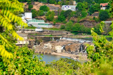 Oregon, ABD 'deki Willamette Falls.