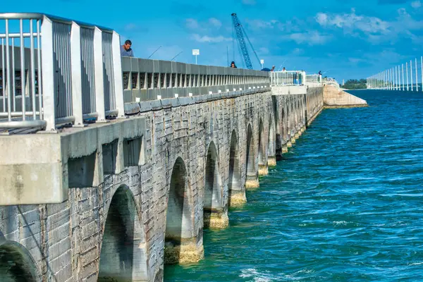 Conch Key February 2016 Fishermen Bridge Overseas Highway — Stock Photo, Image