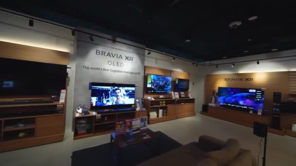 新加坡 2023年9月14日 索尼公司在Orchard路的内部商店 — 图库视频影像