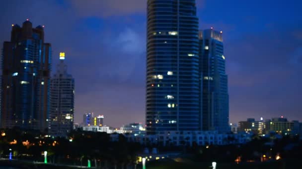 Cielo Nocturno Miami Amanecer — Vídeos de Stock