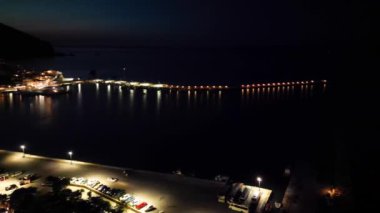 Skopelos port at summer night, aerial view - Greece
