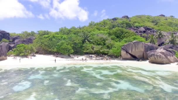 Seychely Beach Letecký Pohled Dronu Krásného Slunečného Dne — Stock video