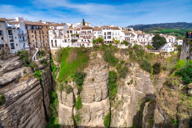 Ronda 'nın havadan görünüşü, İspanyol Mağribi kasabası.