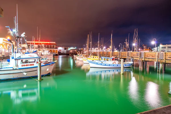 San Francisco August 2017 San Francisco Buildings Night Fisherman Wharf — Stock Photo, Image