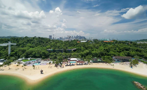 Sentosa Sahili Singapur Güneşli Bir Günde Sahil Kıyı Manzarası — Stok fotoğraf