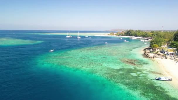 Güneşli Bir Günde Endonezya Nın Gili Hava Sahil Hattı Nın — Stok video