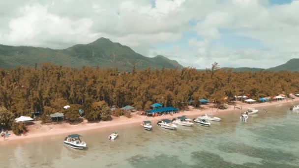 Ile Aux Benitiers Mauritius Island Amazing Aerial View Mauritius Island — Stockvideo