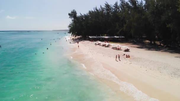 Aerial View Flic Flac Beach Mauritius Island — Video Stock