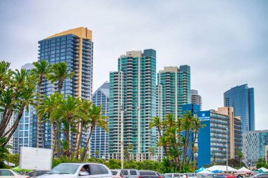 San Diego ufuk çizgisi kıyı boyunca, California.