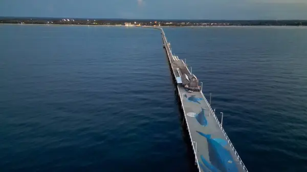 stock image Aerial view of Busselton Jetty at sunset, Western Australia.