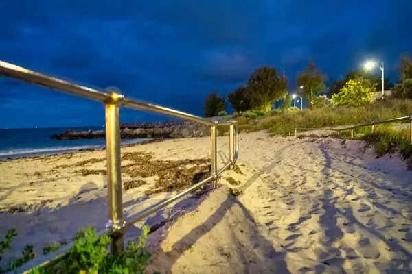 Längs Kusten Och Stranden Geraldton Natten Australien — Stockfoto