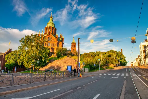 Helsinki Finlandiya Temmuz 2017 Güneşli Bir Günde Uspenski Katedrali — Stok fotoğraf