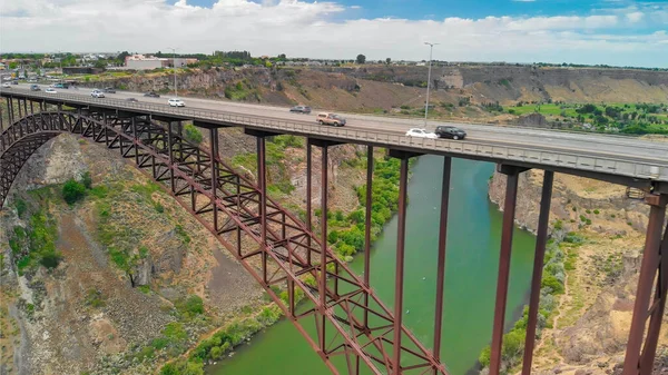 Perrine Memorial Bridge Flygfoto Jerome Idaho — Stockfoto