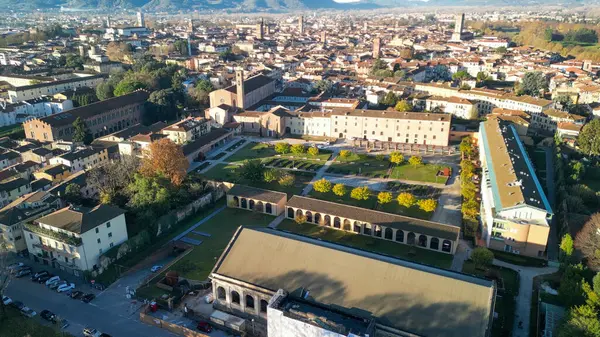 Вид Воздуха Средневековый Город Лукка Тоскана Италия — стоковое фото