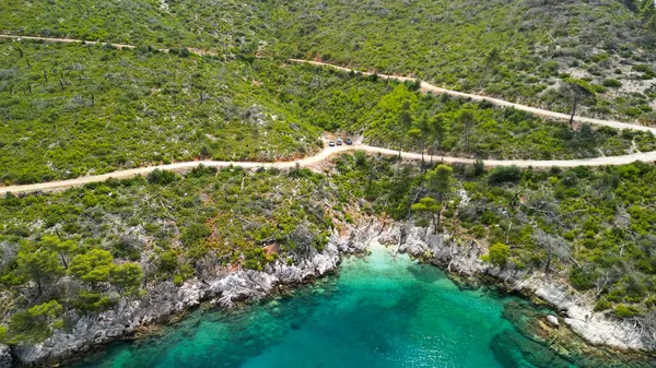 Cape Amarandos Sahili Yunanistan Havacılık Manzarası — Stok fotoğraf