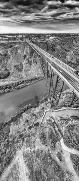 Perrin Memorial Bridge Luftutsikt Jerome Idaho – stockfoto