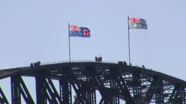 Sydney Limanı Köprüsü güneşli bir günde, Avustralya.